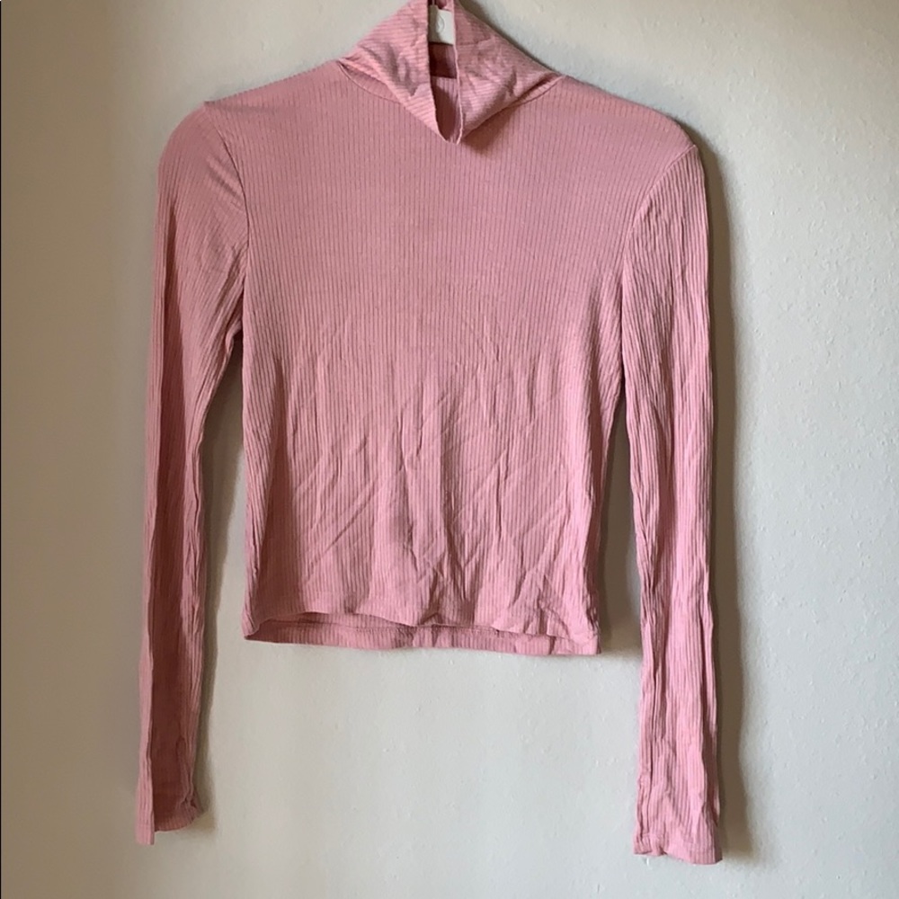 Forever 21 Soft Pink Turtle Neck Crop Top